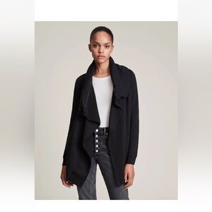 AllSaints black front cardigan, jacket sweater, zipper details. M
